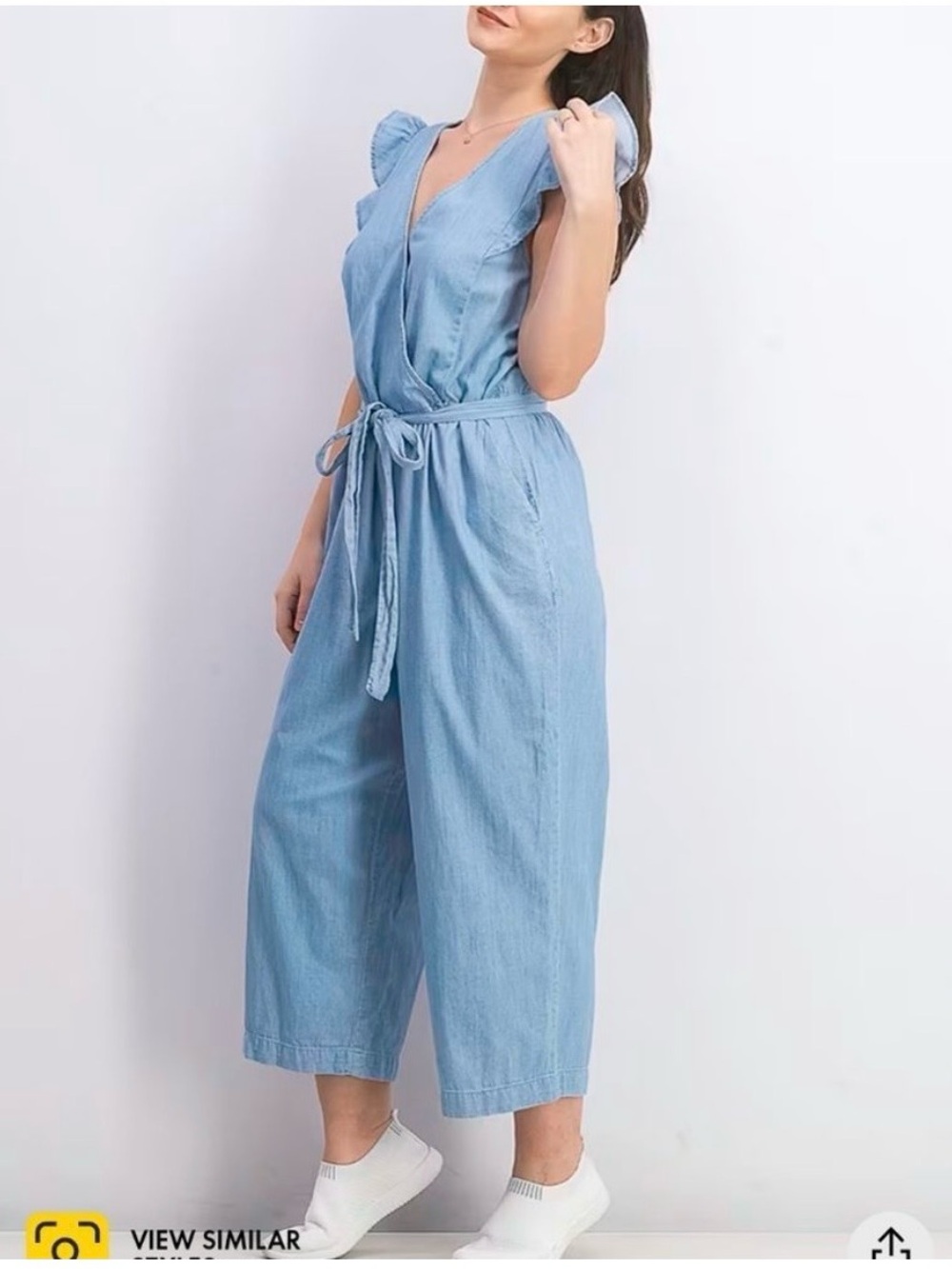 Old Navy Chambray Womens Cropped jumpsuit Blue Size xxl
